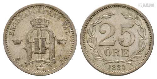 World Coins - Sweden - Oscar II - 1885 - 25 Ore