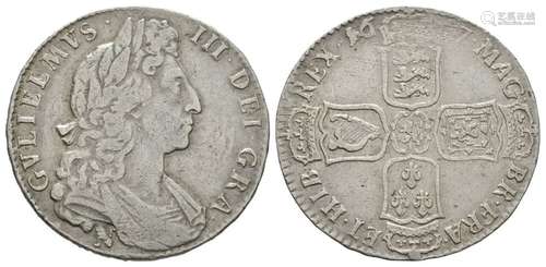 English Milled Coins - William III - Norwich - 1697 NONO - Halfcrown