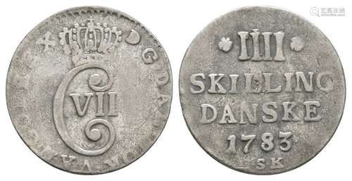 World Coins - Denmark - Christian VII - 1783 - 4 Skilling