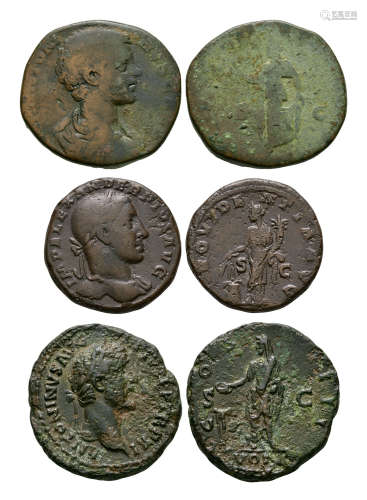 Ancient Roman Imperial Coins - Antoninus Pius and Caracalla - Ases and Sestertius [3]