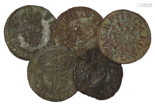 English Stuart Coins - Charles I - Farthing Group [5]