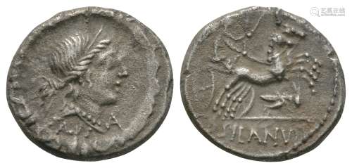 Ancient Roman Republican Coins - D Junius L f Silanus - Victory in Biga Denarius