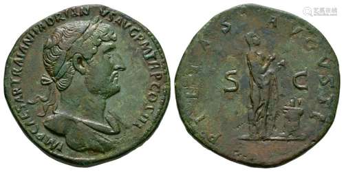 Ancient Roman Imperial Coins - Hadrian - Pietas Sestertius
