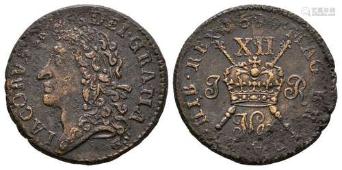 World Coins - Ireland - James II March 1689 - Large Gun Money Shilling