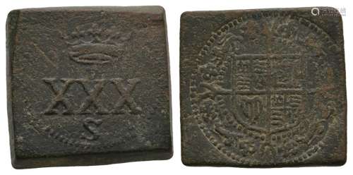 Coin Weights - James I - Rose Ryal Square Weight