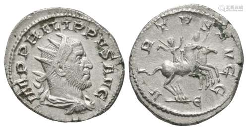 Ancient Roman Imperial Coins - Phillip I - Virtus Hybrid Antoninianus