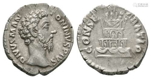 Ancient Roman Imperial Coins - Marcus Aurelius (under Commodus) - Crematorium Denarius