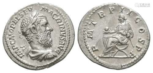 Ancient Roman Imperial Coins - Macrinus - Emperor Seated Denarius