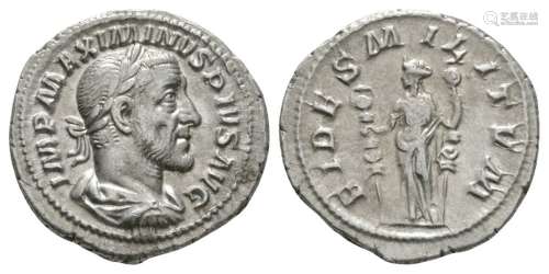 Ancient Roman Imperial Coins - Maximinus I - Fides Militum Denarius