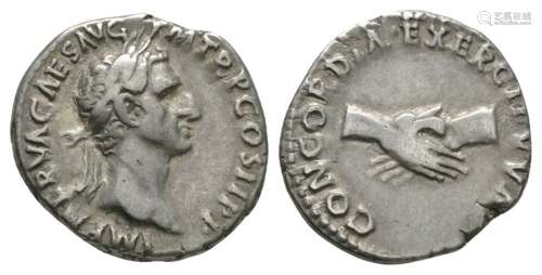 Ancient Roman Imperial Coins - Nerva - Clasped Hands Denarius