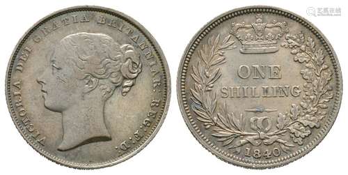 English Milled Coins - Victoria - 1840 - Shilling