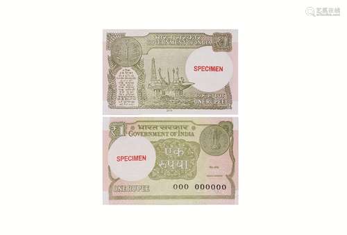 World Banknotes - India - Government - 2015 - Specimen 1 Rupee