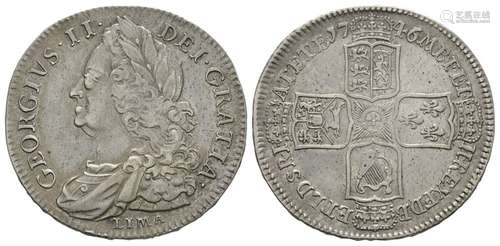 English Milled Coins - George II - 1746 LIMA - Halfcrown