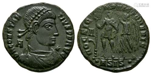 Ancient Roman Imperial Coins - Constantius II (under Vetranio) - Emperor Crowned Centeniolis