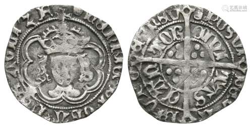 English Tudor Coins - Henry VII - Canterbury - Facing Bust Halfgroat