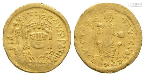 Ancient Byzantine Coins - Justin II - Gold Light Solidus (22 Siliquae)