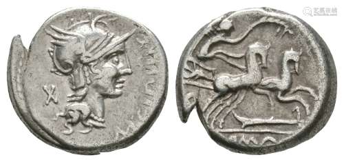 Ancient Roman Republican Coins - M Cipius M f - Victory Denarius