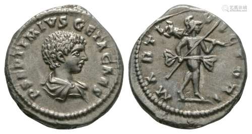 Ancient Roman Imperial Coins - Geta - Mars Denarius