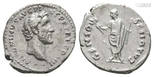 Ancient Roman Imperial Coins - Antoninus Pius - Genius Denarius