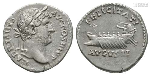 Ancient Roman Imperial Coins - Hadrian - Galley Denarius