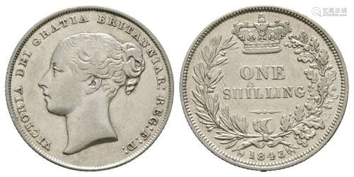 English Milled Coins - Victoria - 1843 - Shilling