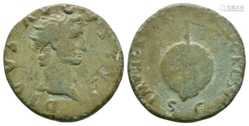 Ancient Roman Imperial Coins - Augustus (under Nerva) - Rudder Dupondius