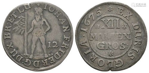 World Coins - German States - Brunswick-Luneburg-Calenburg - 1675 - 12 Mariengroschen (1/3 Thaler)