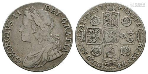 English Milled Coins - George II - 1741 - Roses Shilling