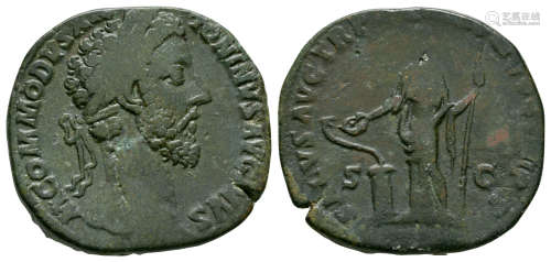 Ancient Roman Imperial Coins - Commodus - Salus Sestertius