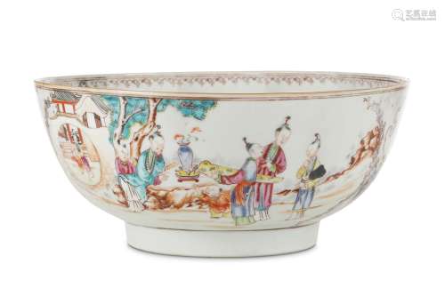 A CHINESE FAMILLE ROSE 'LADIES' BOWL. Qing Dynasty, Qianlong period. Painted in enamels and gilt