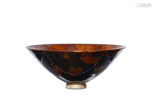 A CHINESE RUSSET-SPLASHED CONICAL BOWL. Song Dynasty. Delicately potted with wide, flaring sides,