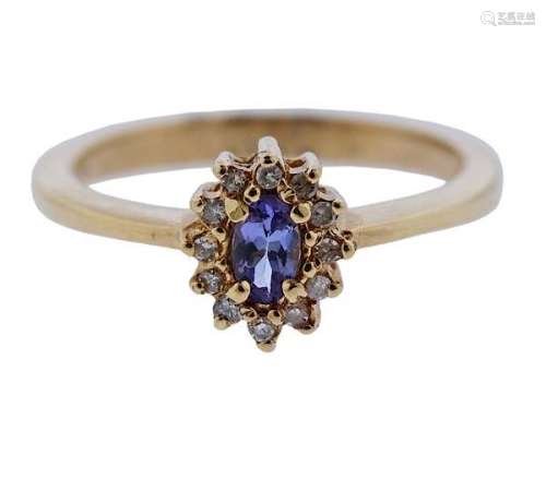 14K Gold Diamond Tanzanite Ring