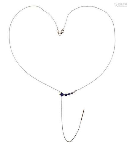 18k Gold Gemstone Lariat Necklace