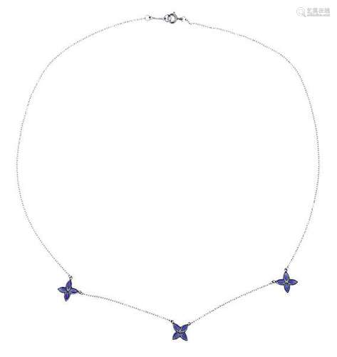 Tiffany & Co Platinum Sapphire Station Necklace