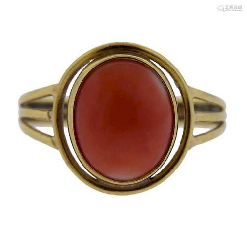 18k Gold Coral Ring