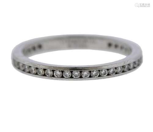 Tiffany & Co Platinum Diamond Eternity Wedding Band Ring