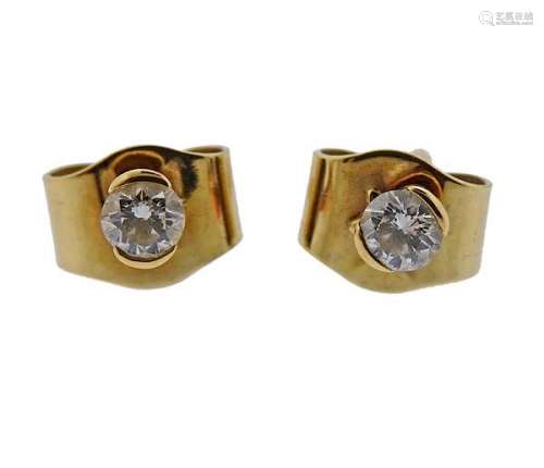 H. Stern 18k Gold Diamond Stud Earrings