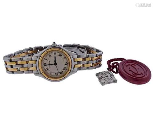 Cartier Cougar Stainless Gold Quartz Watch