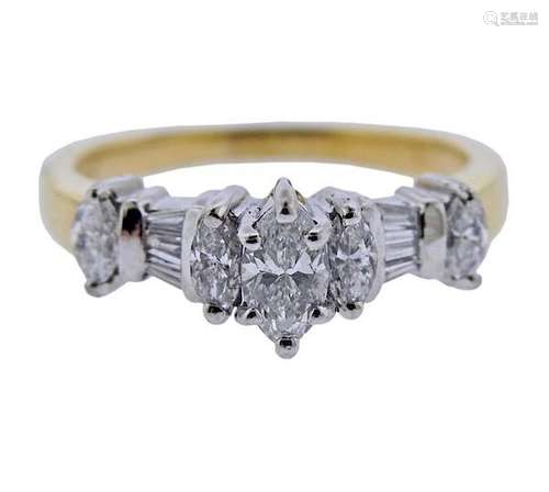 Platinum 18K Gold Diamond Ring