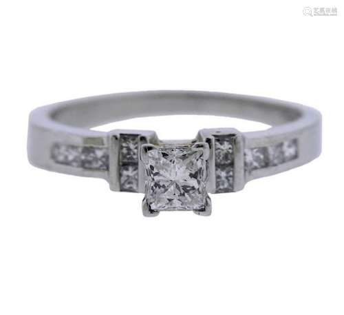 Platinum Princess Cut Diamond Engagement Ring