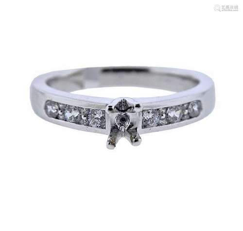 Sterling Silver Diamond Engagement Ring Mounting