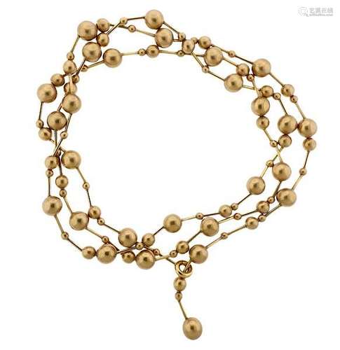 Sidney Garber 18K Gold Bubble Bead Necklace