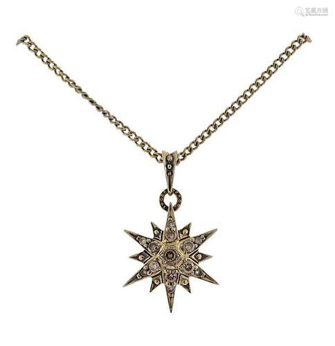 H. Stern Stars 18k Gold Fancy Diamond Pendant Necklace