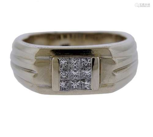 14K Gold Diamond Men's Band Ring