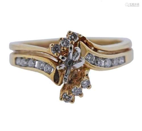 14k Gold Diamond Engagement Ring Setting