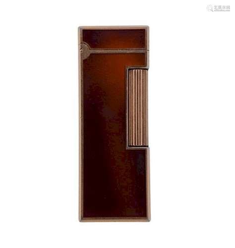 Dunhill Gold Plated Brown Lacquer Lighter 106933