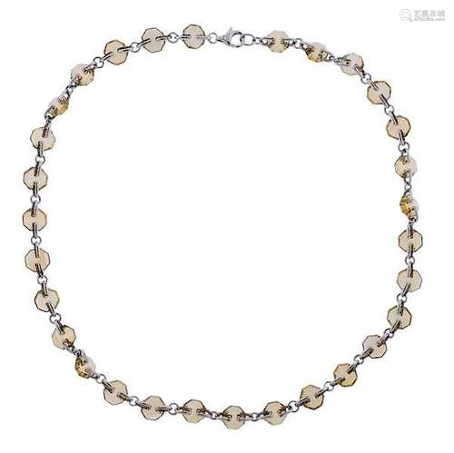 Laura Munder 18K Gold Citrine Link Necklace