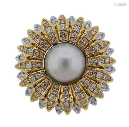 Buccellati Prestigio Pearl Diamond 18k Gold Pendant