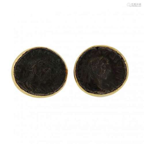 Roth Liupul  18k Gold Ancient Coin Cufflinks