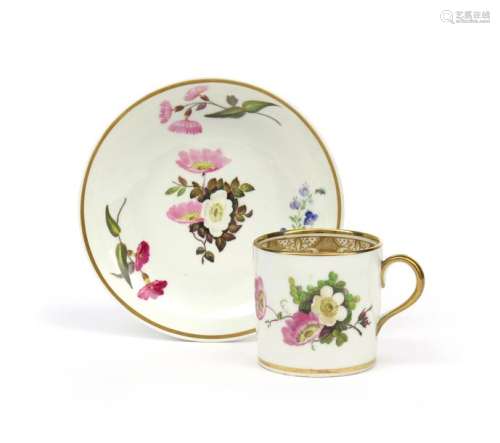 A good coffee can and saucer c.1815 25, possibly S...;
